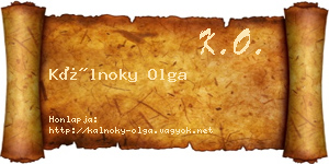 Kálnoky Olga névjegykártya