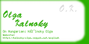 olga kalnoky business card